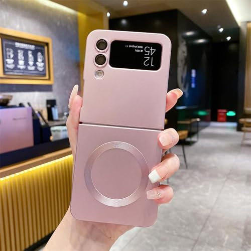 MVVKKY Per Samsung Z Flip 4 Custodia in silicone morbido di lusso Custodia antiurto opaca sottile (per Samsung Z Flip 4/rosa)