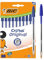 BIC Cristal - Bolígrafos originales de tinta azul de 1,0 mm, punta media, barril de plástico, sin manchas, bolígrafos de escritura de larga duración para escuela, oficina, notas, exámenes, suministros