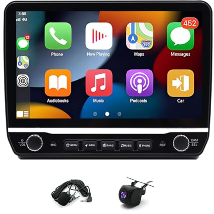 Slakerbe Android 15 Autoradio 2 Din mit Carplay Android Auto kompatibel mit Fiat Ducato Peugeot Boxer Citroen Jumper 2006-2023, 2G+64G 10 Zoll Auto Radio Stereo mit Rückfahrkamera Mic
