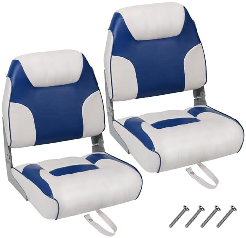 2er-Pack Bootsitze Mit Niedriger Rückenlehne, Klappbarer Angelstuhl Mit Verdickter Schaumstoffpolsterung Und Scharnier, Ergonomischer Sitzkissen Für Boote Und Yachten