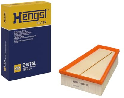HENGST - Luftfilter E1075L - Luft-Filtereinsatz für KFZ | Hochwertiger Motorluftfilter für Otto- oder Dieselmotor - Schutz für Motoren - Wasserbeständig