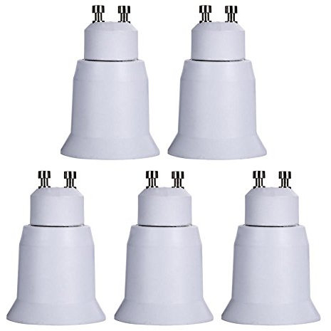 DOMYBEST 5pcs GU10 à E27 Adaptateur de Douille Ampoules LED Convertisseur de Douille pour Lampes à LED Halogène Economie d'énergie