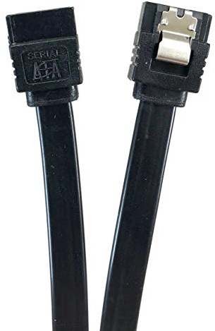MICRO CONNECTORS F03-03MSSB 12 Sata III 6 GB/S Straight Cable with Locking Latch - Black
