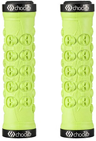 Choose, due manopole per manubrio di bicicletta con chiusura laterale, per bicicletta, mountain bike, BMX,verde