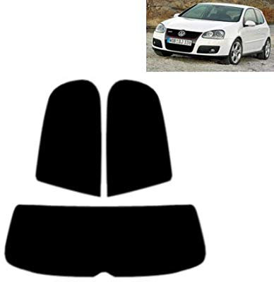 Pellicola Oscurante Vetri Auto Pre-Tagliata per Golf V 3-Porte 2003-2007 Vetri Posteriori & Lunotto (05% Super Nero)