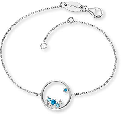 Engelsrufer Damen Armband silber aus Sterling Silber und Cosmo Anhänger - besetzt mit 6 mehrfarbigen Zirkonia Steinen - Karabinerverschluss - in zwei Längen verstellbar - nickelfrei