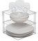 simplywire – Soporte para vajilla de 3 Niveles - Organizador de armarios de Cocina – Cromado - Cuadrado