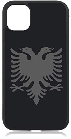 Kompatibel mit iPhone 11 Albanien Fahne Mattschwarz Schwarz Handyhülle Case Cover Hülle Silikon