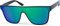 styleBREAKER Unisex Shield Monoglas Sonnenbrille, Polycarbonat Glas und Kunststoff Rahmen, Retro Nerd Style 09020108, Farbe:Gestell Schwarz/Glas Grün-Blau verspiegelt