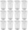 Engelland - 12 x Plastikbecher, Trinkbecher, Weiß, Cocktailbecher, 400 ml, mit Eichstrich, stapelbar, Mehrweg, Kunststoff, Frostoptik, wiederverwendbar, Party-Becher, Trink-Glas