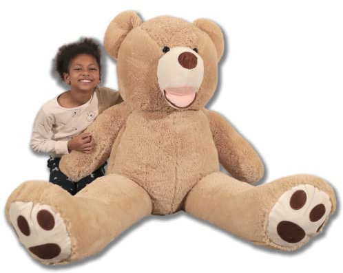 Bananair - Peluche Nounours Géant (100 cm à 340 cm) 5 Couleurs Disponibles (Beige - Gris - Marron - Blanc - Rose) Nounours Immense Cadeaux Jouet Noël ... (Beige, 160 cm)