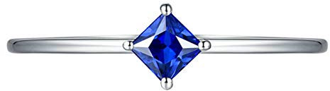 Beydodo Eheringe 750 Weißgold 0.19ct Quadrat Saphir Verlobungsringe Weißgold Große 60 (19.1)