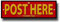 POST HERE quality metal sign. Mail box instruction sign
