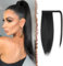 FESHFEN Pferdeschwanz Extensions Glatt Lang Pferdeschwanz Verlängerung Haarteil Zopf Clip in Ponytail Extension Synthetik Haare Extensions Zopf Haarverlängerung für Damen, Natürliches Schwarz 40 cm
