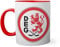 Ice Hockey Team Dusseldorf EC DEG Eishockey Tasse innen und am Henkel rot außen weiß Mug 330ml