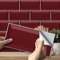 funlife 20X10cm 27Pcs Peel and Stick Transfers Sticker On Tiles, Self-Adhesive Water-Resistant PVC Tile Decals Backsplash for Home Kitchen Decor, Ruby Colour