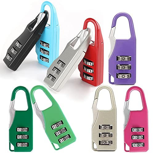 9 Stück Mini-Vorhängeschloss,3 Stelliges Zahlenschloss,Kombinationsschloss,Vorhängeschloss Zahlenschloss, Code-vorhängeschloss,3 Digit Vorhängeschloss Codes,Stellige Gepäck Kabel Schlösser Farbe