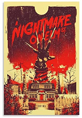 Nightmare On Elm Street Horror Movie Vintage Poster Prints auf Leinwand Home Wall Decor Bild Print Modern Family Bedroom Decor Poster 40 x 60 cm