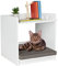 Relaxdays Beistelltisch mit Haustierbett, Katzen & kleine Hunde, HxBxT: 54,5 x 50 x 54 cm, Tierbett mit Kissen, weiß