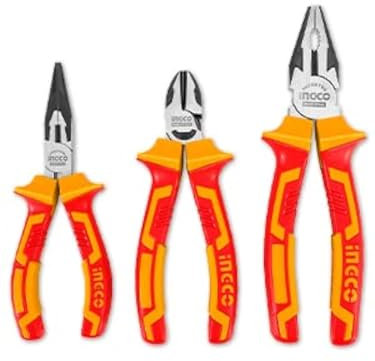 Ingco HIKPS28318 - Set di pinze isolate, 1000 V, 3 pezzi