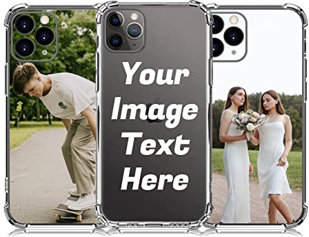 AnNengJing Personalised Photo Phone case Custom Soft TPU Clear Shock Absorbing Cover for iPhone 11 Pro 5.8 - Design Your Own Phone Case with Image Text and Logo