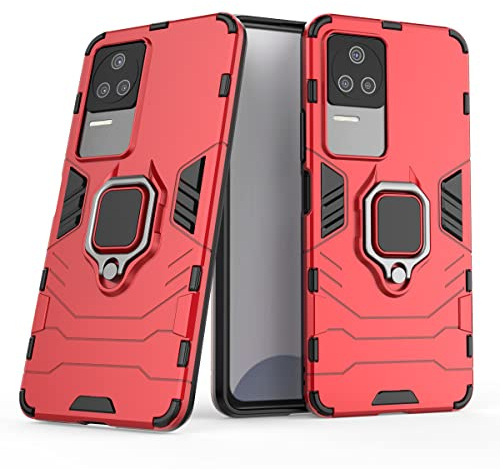Max Power Digital Funda para móvil Xiaomi Poco F4 5G Carcasa Magnética con Anillo Imán Antigolpes Resistente Rígida Dura [Tecnología Absorción Golpes] (Xiaomi Poco F4 5G, Rojo)