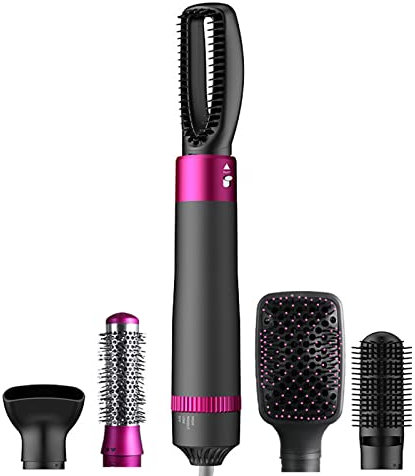 5 in 1 Hair Auto Wrap Hairstyler, TANSHINE Rundbürstenföhn Heißluftbürste Volumen Fföhnbürste Warmluftbürste Set,Haar Lockenstab mit Föhn Locken und Glätteisen,Hot Air Blow Dryer Brush