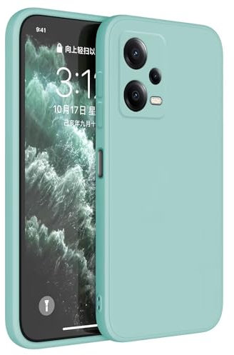 Topme Funda para Redmi Note 12 Pro+ 5G / Redmi Note12 ProPlus (6.67 Inches) Carcasa Caja Case Estuche, Funda Protectora de Piel de Silicona TPU - Cian Claro