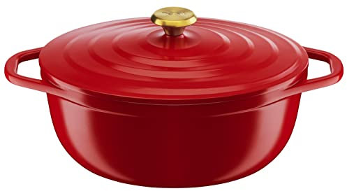 TEFAL Air E2548955 - Pentola in alluminio pressofuso leggero e facile da pulire, con rivestimento in ceramica sicuro, coperchio a condensa, resistente, adatto per forno a induzione, 30 x 23 cm