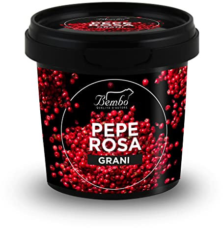 Pepe Rosa in Grani Bembo 40 g | Spezia dal Sapore Delicato dona Carattere a Carne, Pesce, nei Cocktail | Confezione anti-luce e anti-ossidazione (Pepe Rosa in Grani)