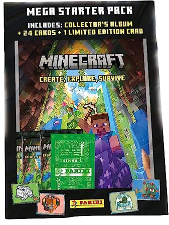 Panini Minecraft Trading Cards 3-Create, Explore, Survive Starter Pack, 004734SPAFGD