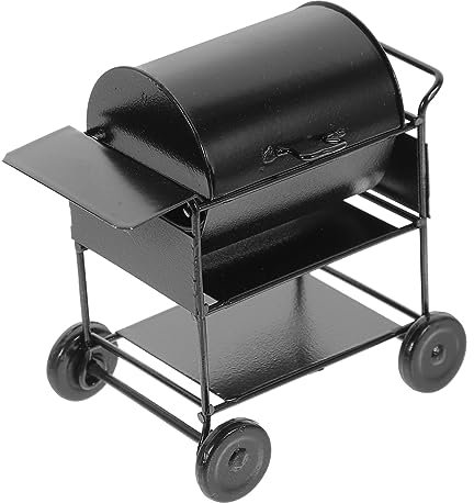 STOBOK Grillwerkzeuge Grillspielzeug Puppenhaus-küchen-kochgeschirr-set Küchenzubehör Puppenhaus-grillset Bbq-grill-modell Spielzeug-grill Gefälschter Grill Eisen Kleines Mini