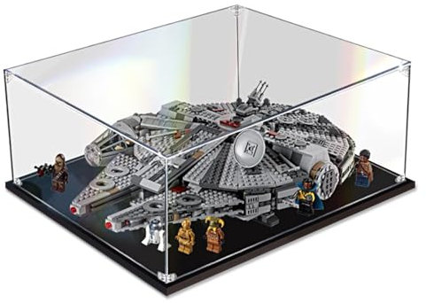 Acryl Vitrine Schaukasten Kompatibel mit Lego 75257 Millennium Falcon Modell,Staubdichte Transparente Display Box Acryl Vitrine (Nicht Enthalten Modellbausatz) 2MM