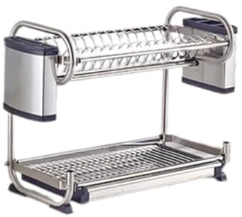 Escurreplatos Sobre Fregadero Escurridor De Platos Escurre Platos Acero Inoxidable Para Muebles De Cocina Para Fregadero Acero Inoxidable Montado Pared Con Bandeja De Drenaje (silver,50x27x28cm)