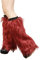 LSFYSZD Womens Faux Fur Fuzzy Leg Warmers Warm Fuzzy Rainbow Boot Sleeves Christmas Boot Covers Cuff Fluffy Rave Music (D Wine Red, One Size)