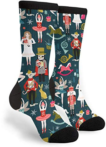 fifbird Unisex Fun Novelty Crazy Crew Socks Nutcracker Ballet Xmas Dance Dress Socks