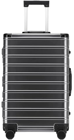 Habrur Rollkoffer Koffer Trolley Hartschalenkoffer Mit Aluminiumrahmen, TSA-Schloss, Ohne Reißverschluss Und Leisen Spinnerrädern Koffer Gepäck Reisekoffer (Color : A, Size : 24)
