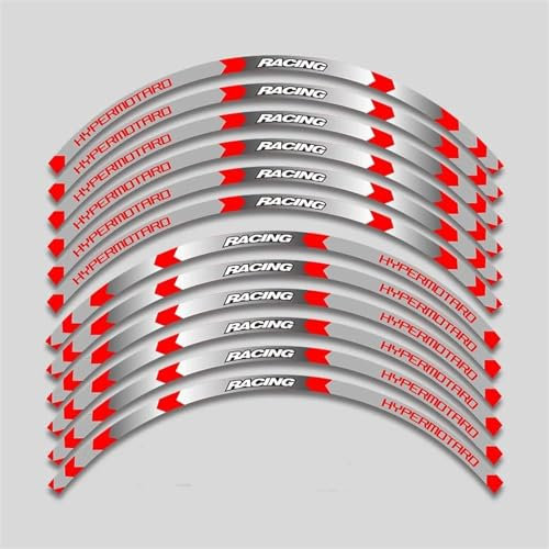 Decalcomanie per cerchioni Moto 17 Pollici Mozzo Ruota Adesivo Decalcomania Riflettente Impermeabile Rim Strisce Nastro Decorare Per DUCATI HYPERMOTARD 939 821 796 950 1100 Adesivi per ruote ( Colore
