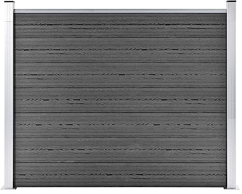 Homgoday Panneau de clôture WPC noir 180 x 146 cm Clôture décorative pour jardin UV résistante facile Installation Idéal pour jardin, balcon, terrasse
