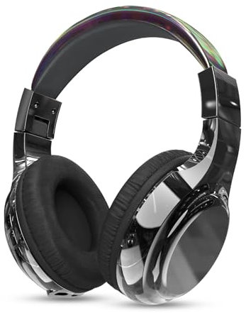JYPS Auriculares Niños,Metálico Auriculares Inalámbricos Bluetooth Niña con Micrófono,Auriculares Infantiles Bluetooth con Cable,Cascos Inalámbricos Niña para iPad/Tablet/Escuela/Musica (Negro)