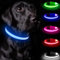 Nepfaivy Leuchthalsband Hund USB Aufladbar - Hundehalsband Leuchtend mit Verstellbarer Länge für Mittelgroße Hunde, LED Halsband Hund mit 3 Beleuchtungsmodi für Nacht Sicherheit, (Blau-S)