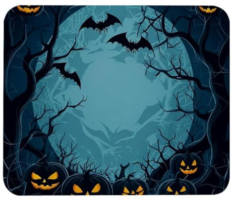 PAFEFO Halloween-Spinnennetz und Spinnen, Gummiunterseite, Computer-Mauspads für kabellose Maus