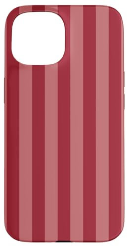 Vertical Stripes Pink Red Preppy Minimal Aesthetic Cute Case for iPhone 15
