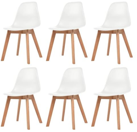 Generisch Esszimmerstühle 6 STK. Weiß Kunststoff,jiangboyue-244773
