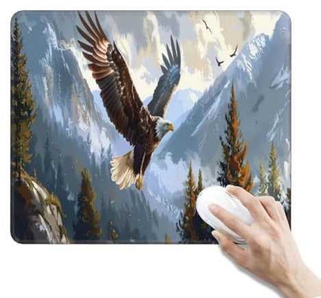 Eagle Mouse Mat Small Gaming Mouse Pad 16.5 x 13.8 Inch, Waterproof Small Mouse Mat Mousepad with Non-Slip Rubber Base, Gaming Desk Mat for Office Accessories, Decor, Gifts (420x350x3 mm, Landscape)