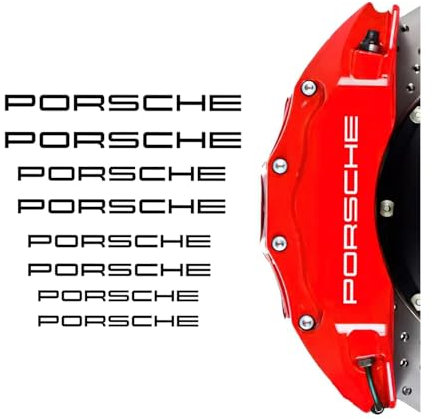 Car Stickers Decals for Porshce Brake Caliper High Temp Heat Resistant Vinyl Film(Black)