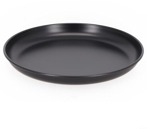 Robuster Teller für Camping, stapelbares Design mit 304 Edelstahl-Konstruktion, 15,2 cm, Schwarz