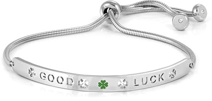 Nomination Bracciale Donna - Collezione Messaggiamo, Acciaio e Zirconi, Lunghezza Regolabile 14-20 cm, Chiusura Scorrevole, Idea Regalo