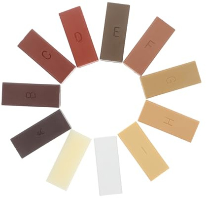 PartyKindom 11pcs Wood Floor Repair Wax Blocks for Hardwood Laminate Vinyl Parquet Scratch Remover for Cracks Holes Blemishes Gloss Finish Seamless Color Match for Furniture Tables Cabinets