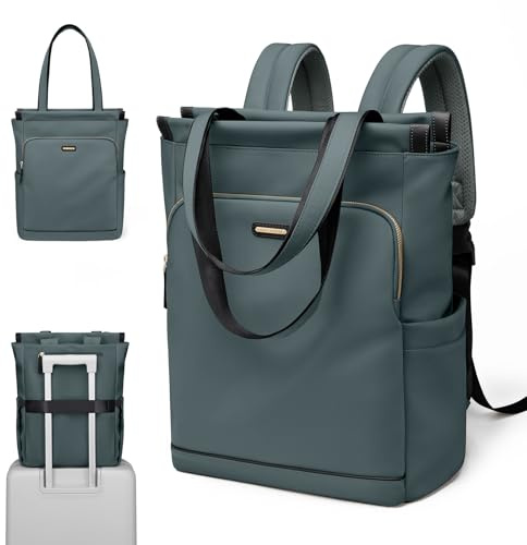 GOLF SUPAGS Convertible Laptop Backpack for Women Casual Daypack Notebook Tote Bag for Work College Travel Leisure (Atrovirens)